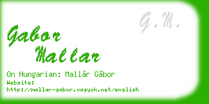 gabor mallar business card